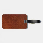 Bruin leereffect bagagelabel (Achterkant horizontaal)