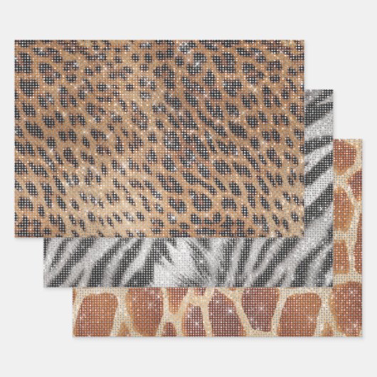 Bruin Leopard Animal Print Sparkle Inpakpapier Vel (Set)