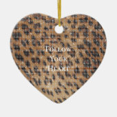 Bruin Leopard Animal Print Sparkle Keramisch Ornament (Voorkant)