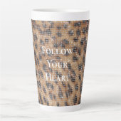Bruin Leopard Animal Print Sparkle Latte Mok (Voorkant)