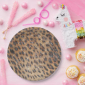 Bruin Leopard Animal Print Sparkle Papieren Bordje (Feest)