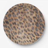 Bruin Leopard Animal Print Sparkle Papieren Bordje (Voorkant)