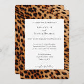 Bruin Leopard Dierenprint Trouwen Kaart (Voorkant / Achterkant)
