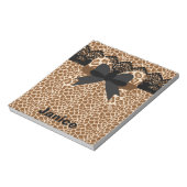 Bruin leopard Lace & Bow Small Notitieblok (Gedraaid)