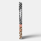Bruin Leopard Zebra Dier Roze Lint Case-Mate iPhone Case (Achterkant / Links)