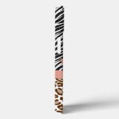 Bruin Leopard Zebra Dier Roze Lint Case-Mate iPhone Case (Achterkant / Rechts)