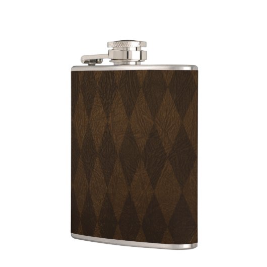 bruin leren harlequinepatroon heupfles (Links)