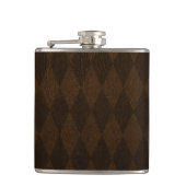 bruin leren harlequinepatroon heupfles (Voorkant)