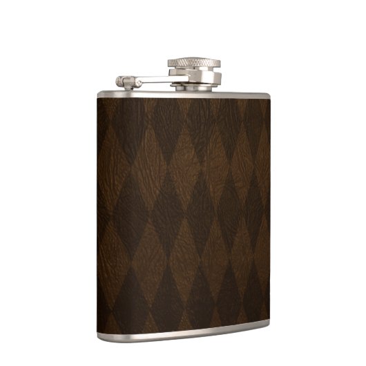 bruin leren harlequinepatroon heupfles (Rechts)