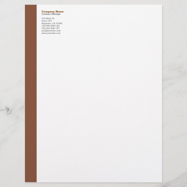 Bruin links Sidebar Letterhead Briefhoofd (Voorkant)