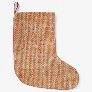Bruin Linnen Canvas Textuur Achtergrond Kleine Kerstsok