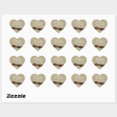 Bruin Lint en Burlap Hart Hart Sticker (Vel)