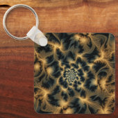 Bruin loof fractaal sleutelhanger (Voorkant)