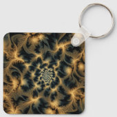 Bruin loof fractaal sleutelhanger (Achterkant)