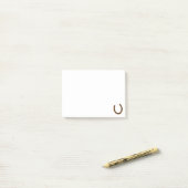Bruin Lucky Hoefijzer Post-it® Notes (Op bureau)