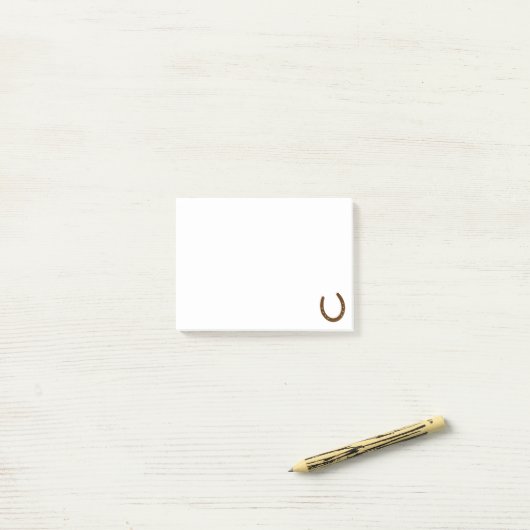 Bruin Lucky Hoefijzer Post-it® Notes (Op bureau)