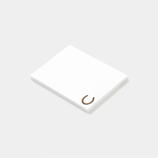 Bruin Lucky Hoefijzer Post-it® Notes (Schuin)