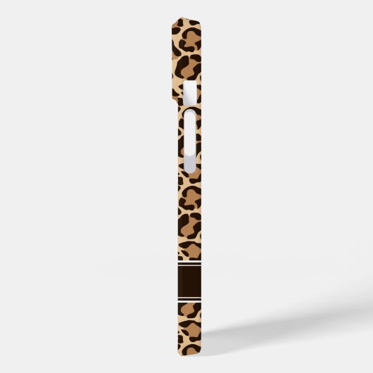 Bruin Luipaard Print Monogram Case-Mate iPhone Case (Achterkant / Links)
