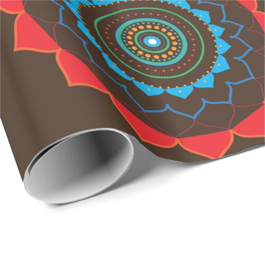 Bruin Mandala Wrapping Papier (Rol Hoek)