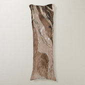 Bruin marmer Agate Gold Glitter Glam #1 Lichaamskussen (Voorkant Verticaal)