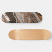 Bruin marmer Agate Silver Glitter Glam #1 Skateboard (Horizontaal)
