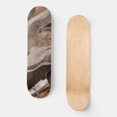 Bruin marmer Agate Silver Glitter Glam #1 Skateboard (Voorkant)