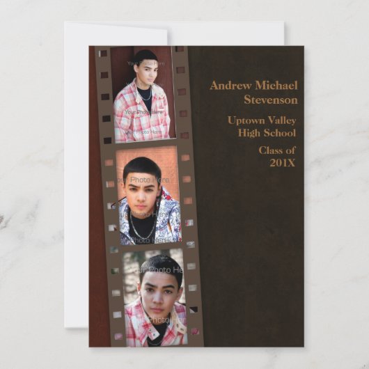 Bruin, maroon Afstudeerder Aankondiging (Voorkant)