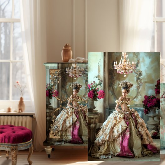 Bruin Mary Antoinette Stijl High end Portret Kunst Tissuepapier