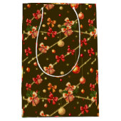 Bruin Mat Kerstontwerp Medium Cadeauzakje (Voorkant)