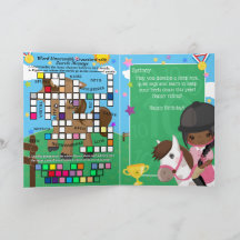 Bruin Meisjes Ruitersport Geheim Bericht Verjaarda