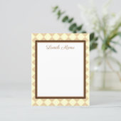 Bruin menu Lunch en diner in diamant-ontwerp (Staand voorkant)