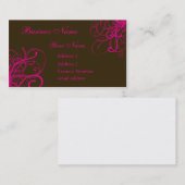 Bruin met levendige roze zwenken visitekaartje (Voorkant / Achterkant)