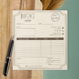 bruin met logo Small Business Invoice Notitieblok