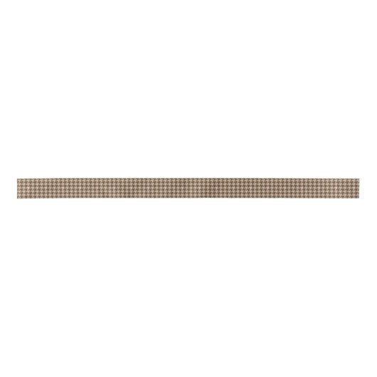 Bruin met Roos Gold Accent Houndstooth Ribbon Lint (Voorkant)