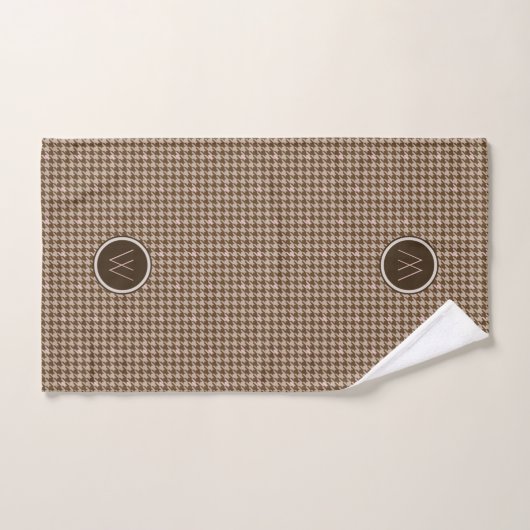 Bruin met Roos Gold Accent Houndstooth Towel Set Bad Handdoek (Handdoek)