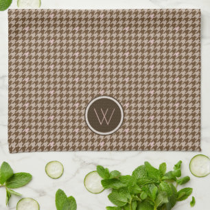 Bruin met Roos Gold Houndstooth Kitchen Towel Theedoek