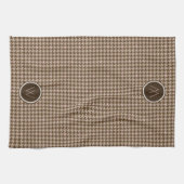 Bruin met Roos Gold Houndstooth Kitchen Towel Theedoek (Horizontaal)