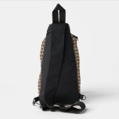 Bruin met Rose Goud Accent Houndstooth Sling Bag (Achterkant)