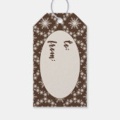 Bruin met Snowflakes kerstcadeauLabel Cadeaulabel (Voorkant)
