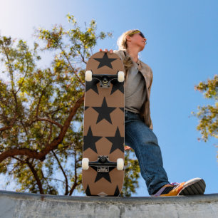 Bruin met zwarte sterren HAMbWG-skateboard Skateboard