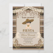 Bruin Mexicaans Baby shower Fiesta Uitnodiging (Voorkant)