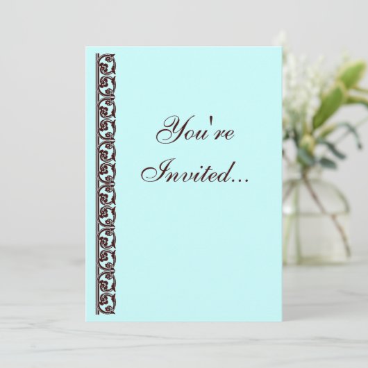 Bruin Middeleeuws Element Custom Invitation Kaart (Staand voorkant)