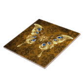  bruin middeleeuwse Witchcraft Ritual Offerte Tegeltje (Zijkant)