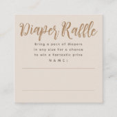 Bruin, minimalistisch Baby shower, luierritten Informatiekaartje (Voorkant)