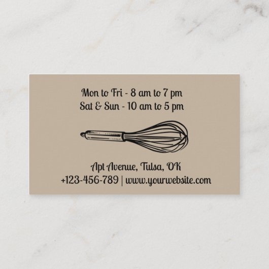 Bruin Minimalistische Cupcakes Bakkerij Loyaliteit Klantenkaartje (Achterkant)