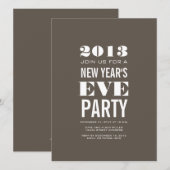 Bruin Modern 2013 Uitnodiging van nieuwjaarspartij (Voorkant / Achterkant)