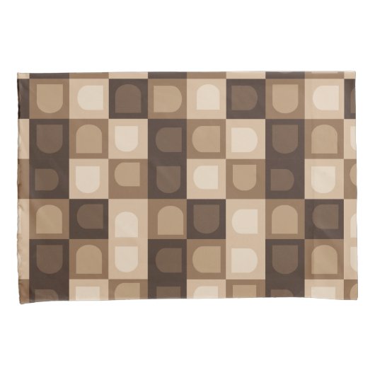 Bruin Modern Boho Arch geometrisch Azteeks patroon Kussensloop (Voorkant-Rechts)