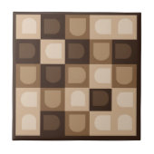 Bruin Modern Boho Arch geometrisch Azteeks patroon Tegeltje (Voorkant)