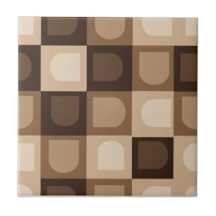 Bruin Modern Boho Arch geometrisch Azteeks patroon Tegeltje