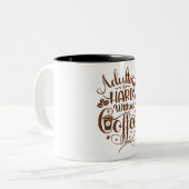 Bruin Modern Coffee Mok (Voorkant links)